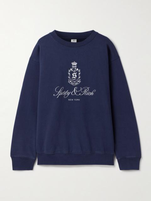 Sporty & Rich Vendome Embroidered Cotton-jersey Sweatshirt