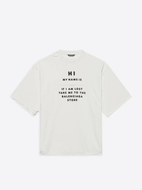 Men's Hi My Name Is Wide Fit T-shirt  in White