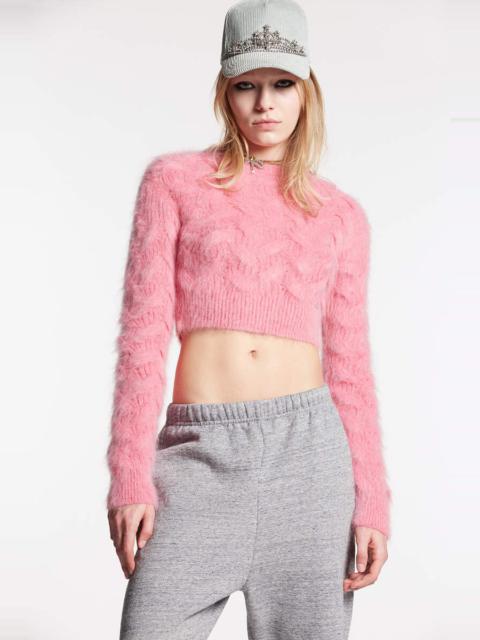 MOHAIR 3D CABLE CROPPED KNIT