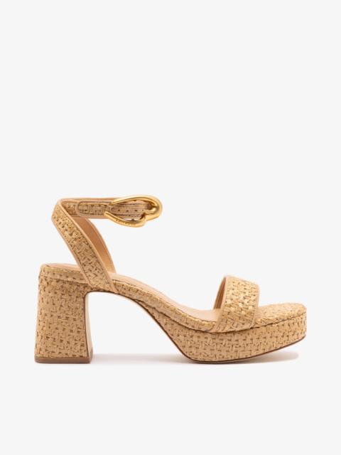 Dolly Verona Low Sandal In Natural Raffia and Beige Leather