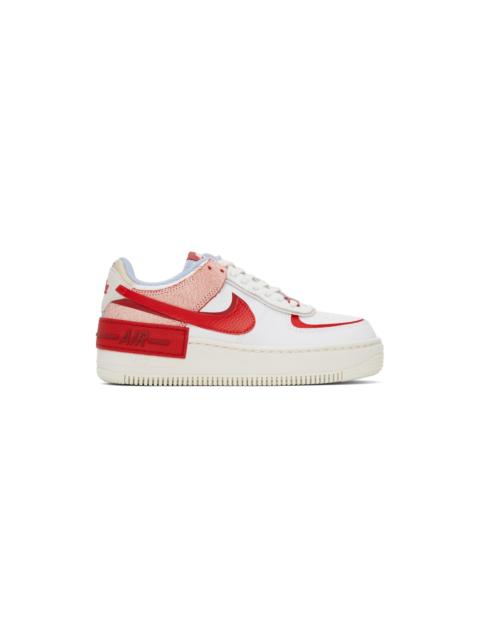 Nike 공군 1 낮은 그림자 "Red Cracked Leather"스니커