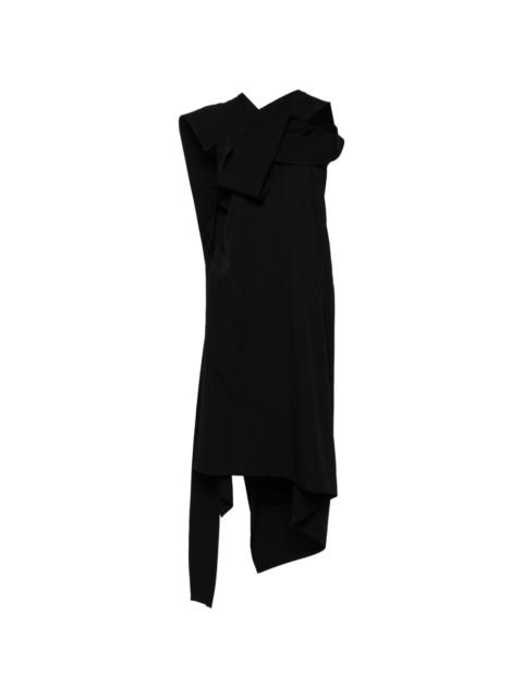 Yohji Yamamoto asymmetric wool midi dress