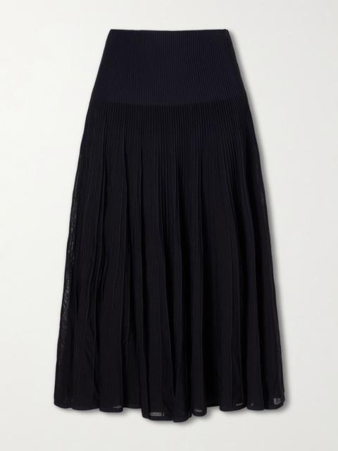 Ralph Lauren Celia ribbed-knit midi skirt Black