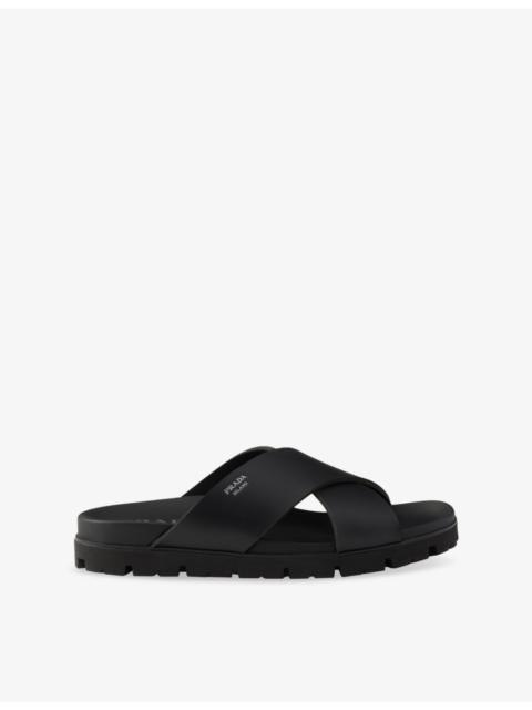 Prada Crisscross Rubber Sandals