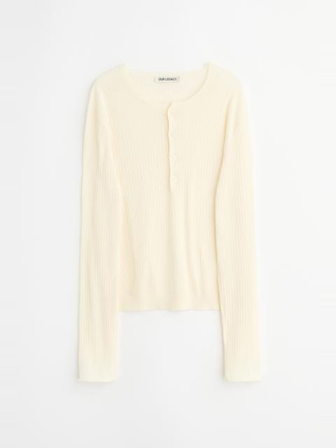 Fine Henley Ivory Cotton Crepe