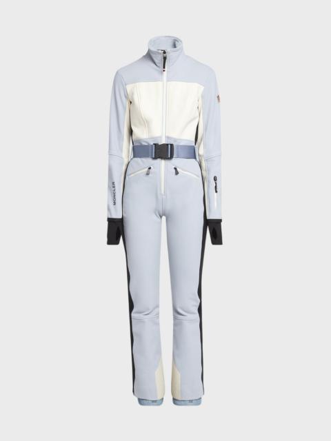 All-In-One Belted Colorblock Ski Suit