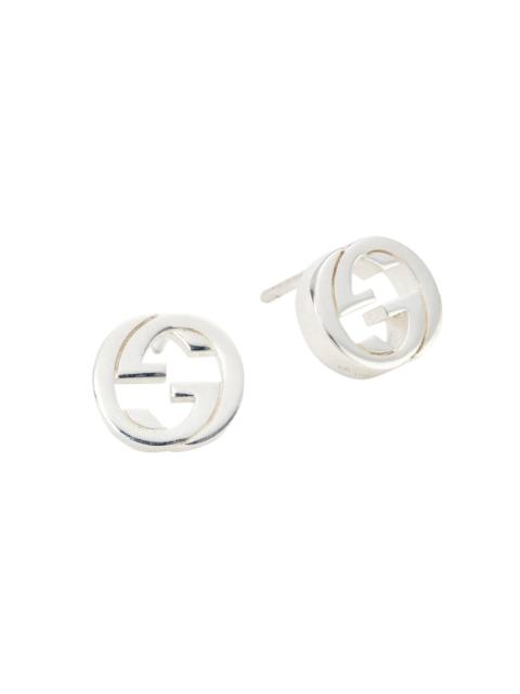 GUCCI Women's Interlocking-G Stud Earrings in White Gold - White Gold