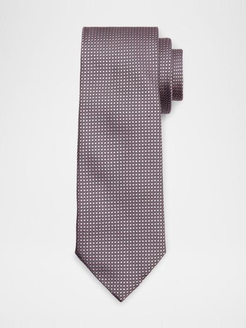 ZEGNA Men's Micro-Neat Silk Tie
