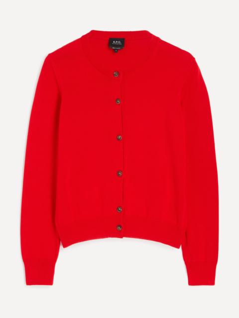 A.P.C. Red Mila Crew-Neck Cardigan