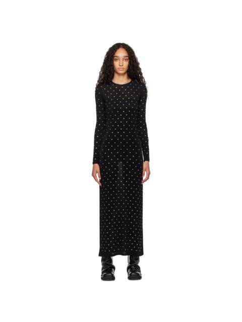 rabanne Black Crystal-Embellished Maxi Dress