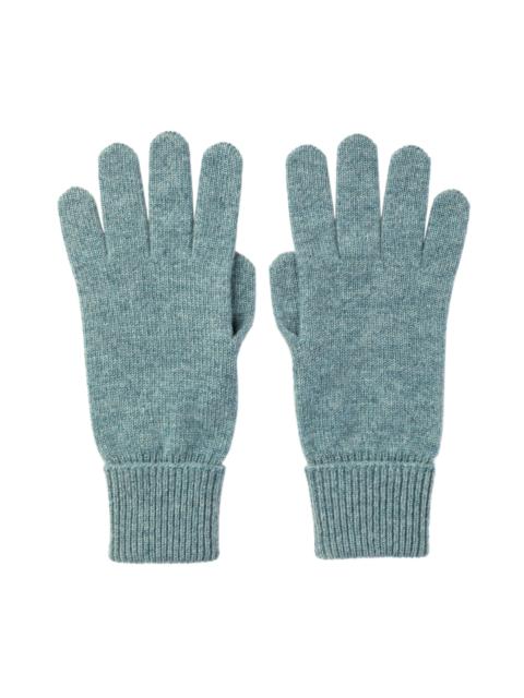 Johnstons of Elgin Green Cashmere Gloves with Turnback Cuffs