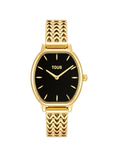 TOUS Analog watch with gold-colored steel bracelet and onyx TOUS Osier