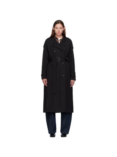 Moncler Black Matte Trevoux Trench Coat