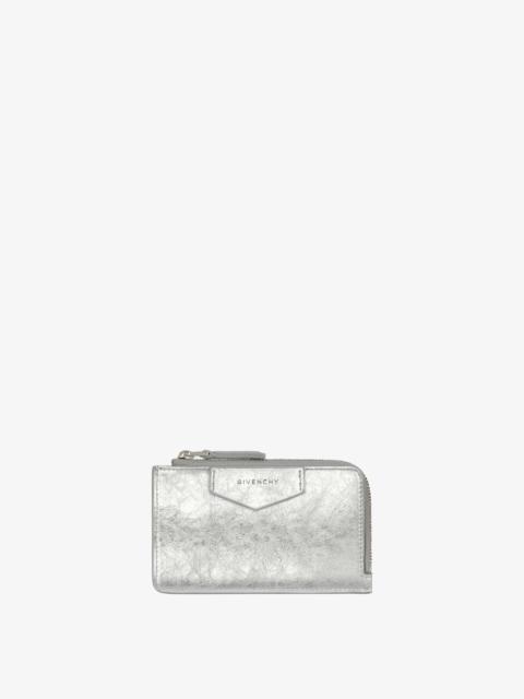 Givenchy ANTIGONA ZIPPED CARD HOLDER IN LAMINATED LEATHER