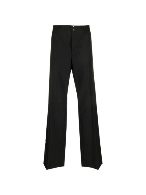 pinstripe-pattern wide-leg trousers