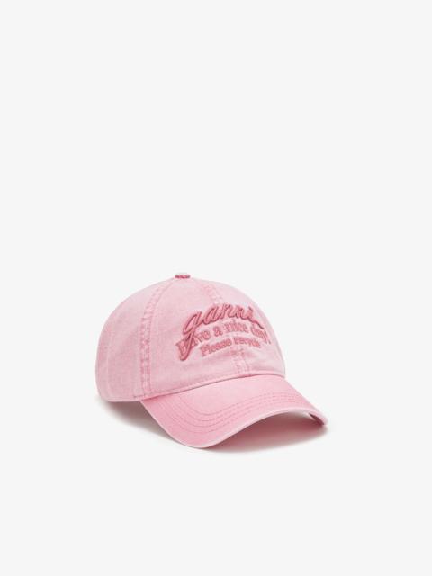 GANNI CAP IN PINK COTTON