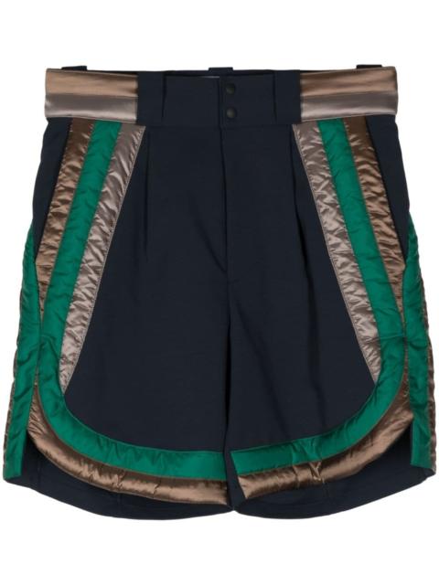 Kolor panelled padded shorts