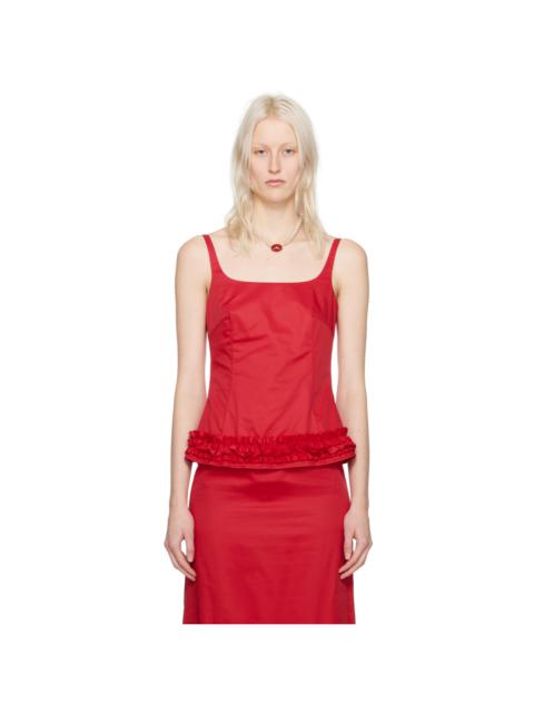 Molly Goddard Red Camille Tank Top