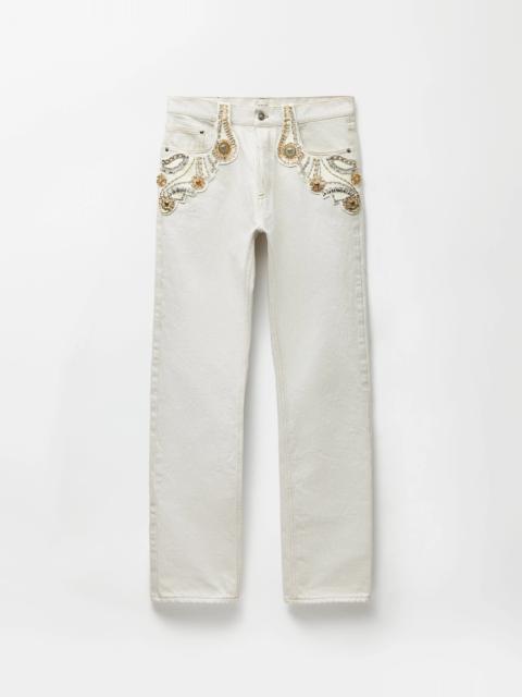 VERSACE Embroidered Straight Jeans