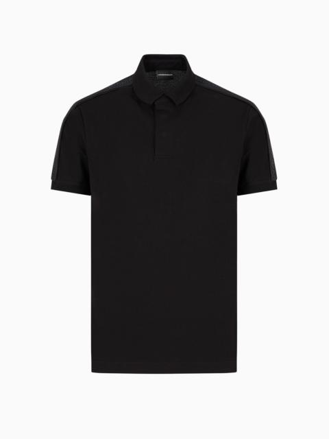 EMPORIO ARMANI Jersey polo shirt with logo tape