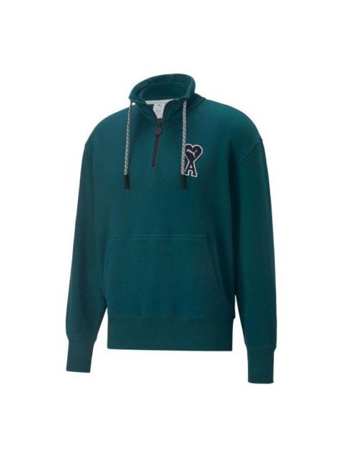 PUMA X Ami Half Zip Sweatshirt 'Green' 535993-24