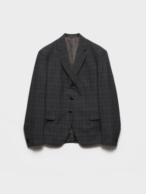 Prada Single-breasted Prince Of Wales checked wool jacket