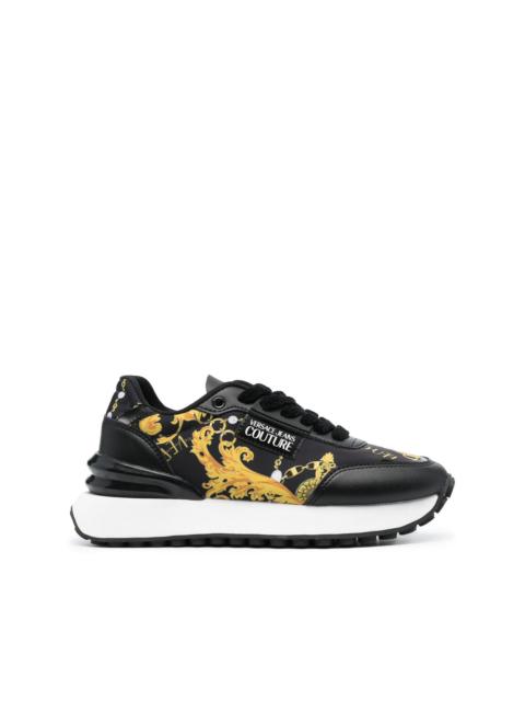 VERSACE JEANS COUTURE logo-patch almond-toe sneakers