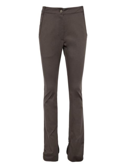 LOW CLASSIC slit hem slim-fit pants