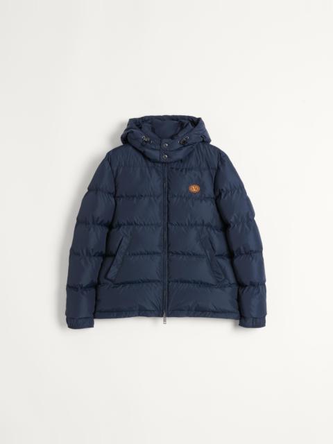 Valentino NYLON HOODED DOWN JACKET WITH VLOGO PATCH