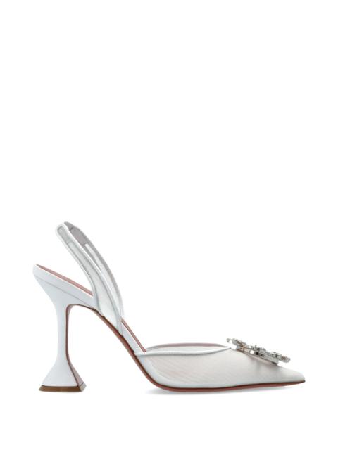 Amina Muaddi Amina Muaddi Begum Mesh Embellishment Pumps