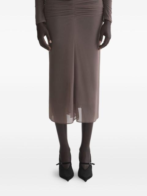 MUGLER gathered mesh asymmetrical skirt