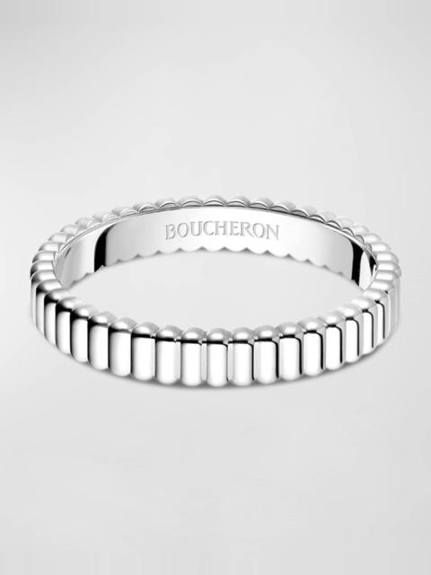 Boucheron Quatre 18K White Gold Grosgrain Band Ring