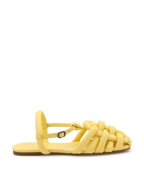 yellow leather cabersa sandals