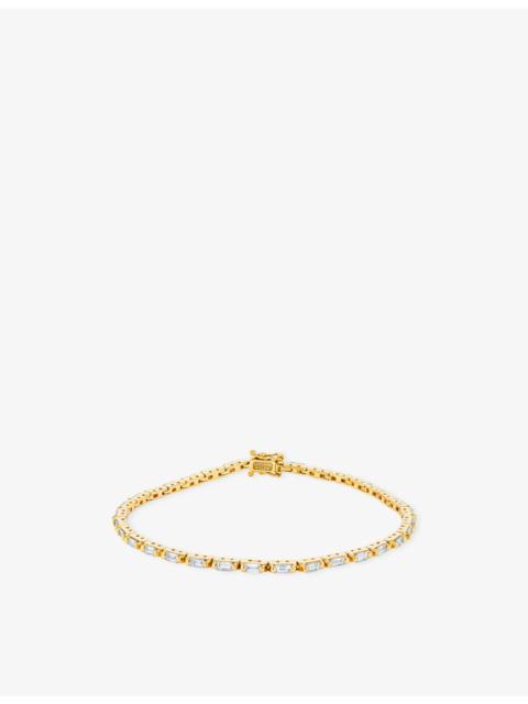 SUZANNE KALAN Linear 18ct yellow-gold and 1.75ct baguette-cut diamond tennis bracelet