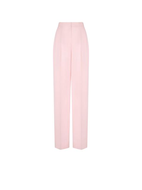 TOM FORD DOUBLE SILK SATIN HIGH-WAIST TAILORED WIDE LEG PLEATED STRAIGHT PANTS