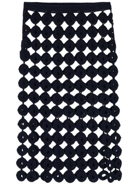 WALES BONNER Stanza crochet-knit midi skirt