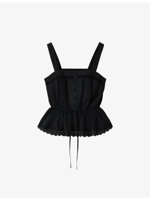 ALLSAINTS Gwen Square-Neck Cotton Top