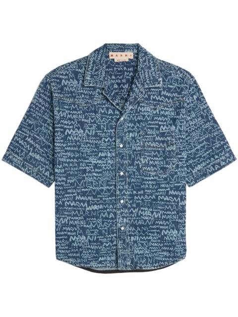 Marni Logo Western denim shirt