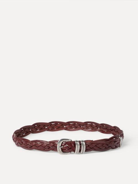 Brunello Cucinelli Braided calfskin belt with detailed buckle and tip