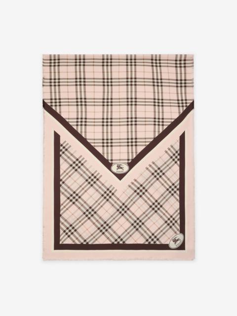Burberry Check Knight Stamp Silk Scarf