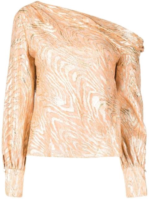 SIMKHAI Alice Moire abstract-print blouse