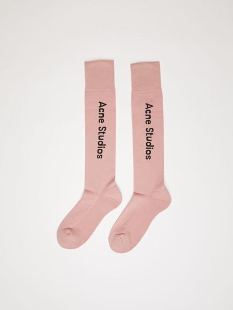Acne Studios Logo-jacquard socks pink