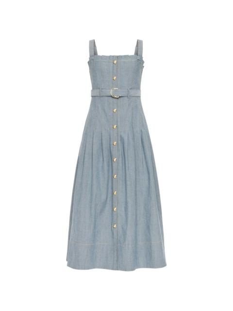 Cinq à Sept button belted midi dress