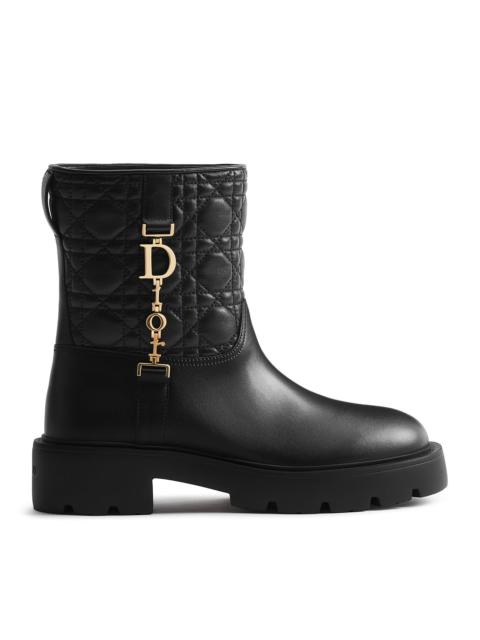 Dior DIORLY ANKLE BOOT IN CALFSKIN AND QUILTED CANNAGE LAMBSKIN