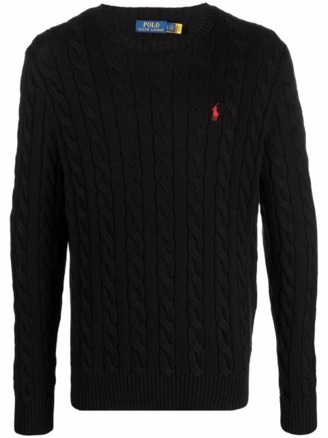 Polo Ralph Lauren logo-embroidered cable-knit jumper