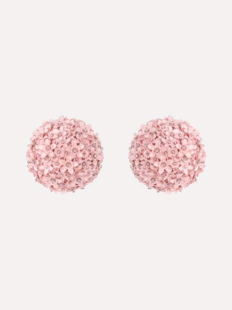 Oscar de la Renta FLOWER POMPOM LARGE EARRINGS