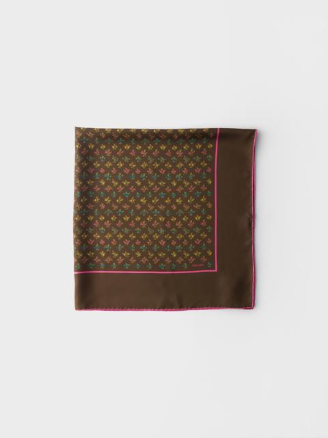 Prada Printed twill scarf 90