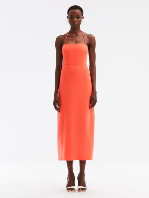 Oscar de la Renta WOOL HALTER MIDI DRESS