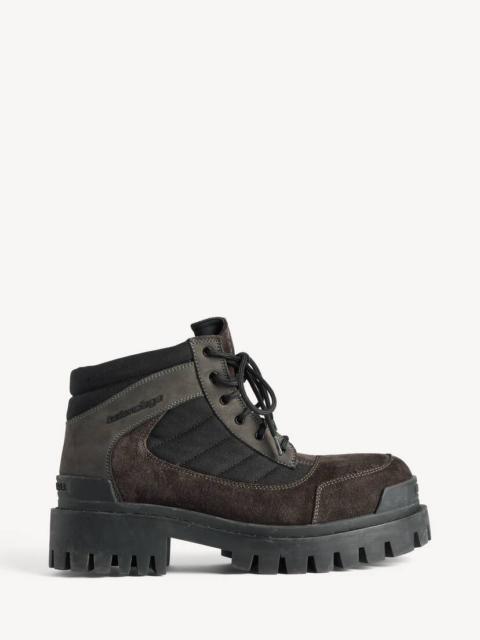 BALENCIAGA Women's Combat Strike Low Boot in Brown/black