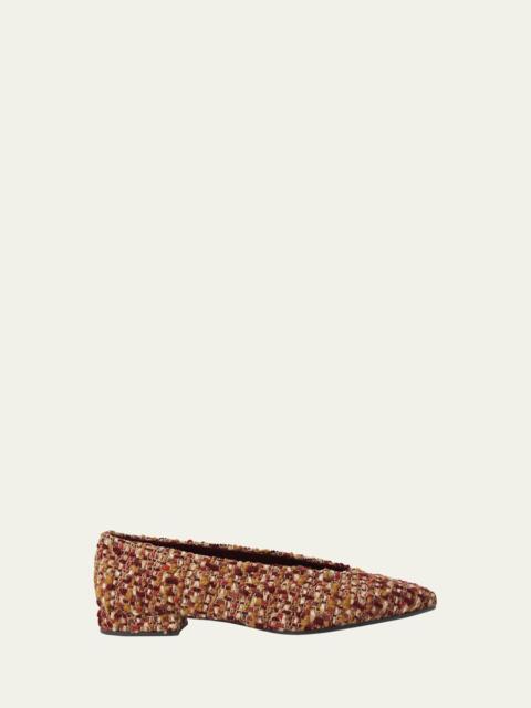 Loro Piana Boucle Plaid Ballerina Flats